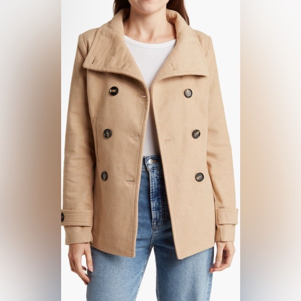 Thread and Supply Women’s Double-Breasted Peacoat Size Medium EUC